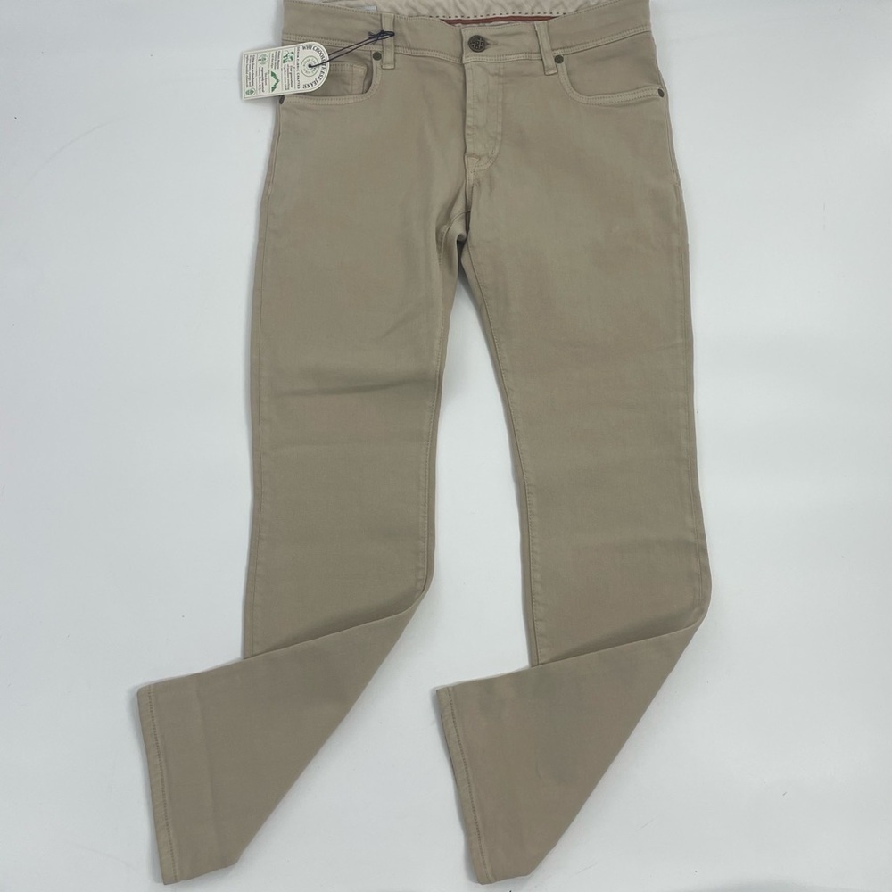 Candiani Denim Handmade In Italy Classic 5 Pocket Tan Jeans Chino Style Pants 30